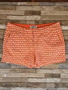 Old Navy Orange & White Sailboat Print Shorts
